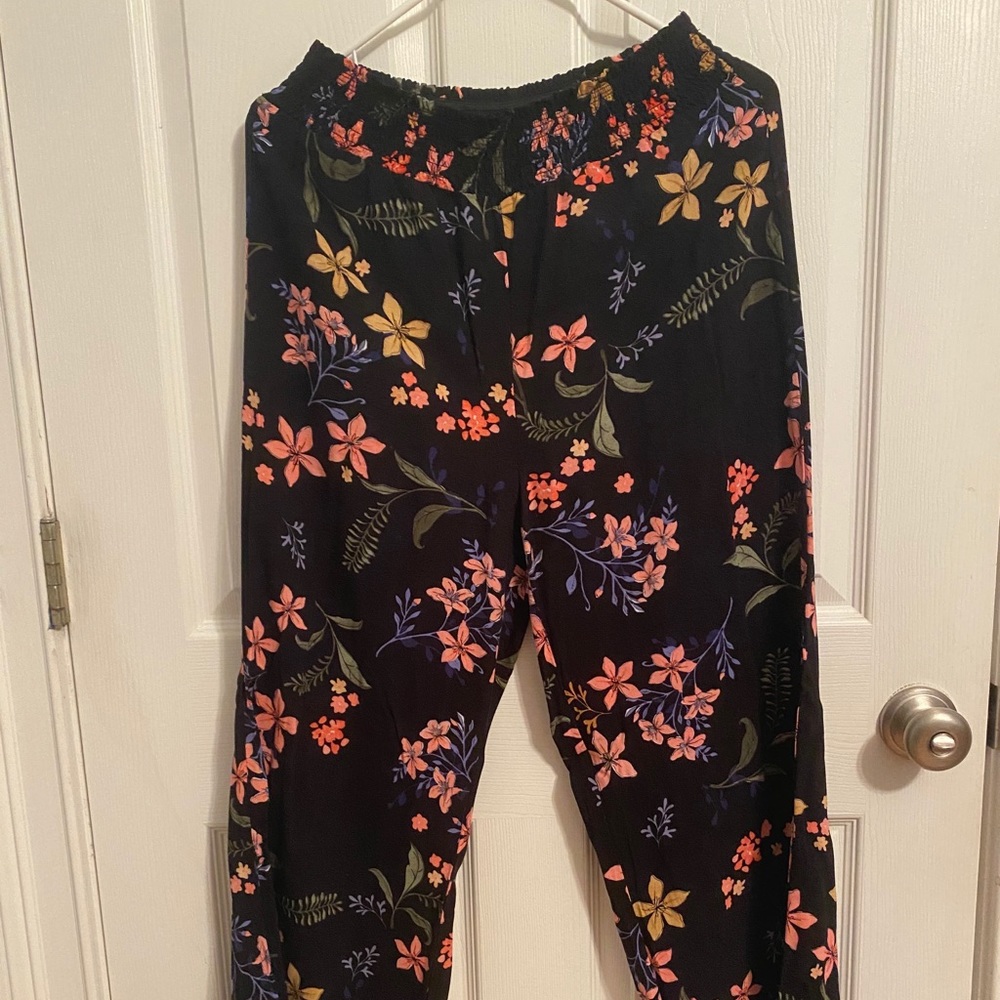 soft floral flow-y pants